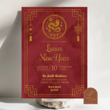 Rode Chinese Maan Nieuwjaar Slang Jaar