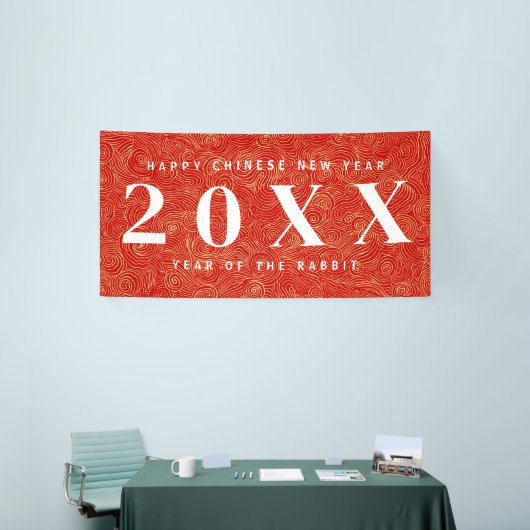 Rode Chinese nieuwjaarspanner Spandoek (Beurs)