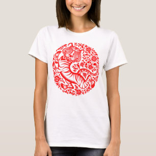 Rode Chinese nieuwjaarstijger T-shirt