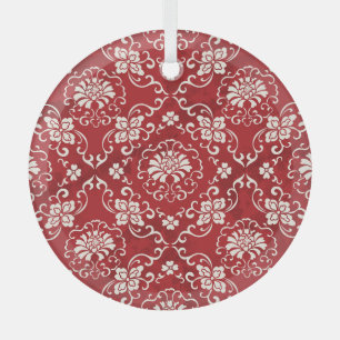 Rode Chinese spiraal bloem achtergrond. Glas Ornament