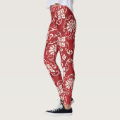 Rode Chinese spiraal bloem achtergrond. Leggings (Links)