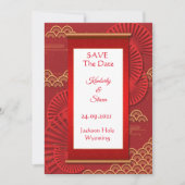 Rode Chinese stijl Save The Date (Voorkant)