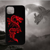 Rode Chinese stijldraak iPhone Hoesje