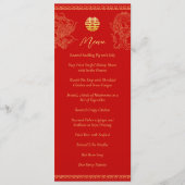 Rode Chinese trouwdraak fénix banket Menu (Voorkant)