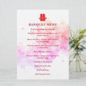 Rode Chinese trouwfeest kersenbloesem banket Menu (Staand voorkant)