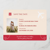 Rode Chinese trouwpaspoort save the date Folie Uitnodiging (Achterkant)