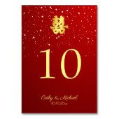 Rode Chinese trouwsneeuwvlok dubbel geluk Kaart (Achterkant)