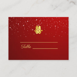 Rode Chinese trouwsneeuwvlok dubbel geluk Plaatskaartje
