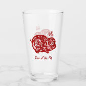 rode Chinese varken Glas (Achterkant)