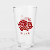 rode Chinese varken Glas (Voorkant)