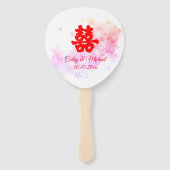 Rode Chinese waterverf kersen bloesem Handwaaier (Voorkant)