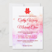 Rode Chinese waterverf kersen bloesem Kaart (Voorkant)