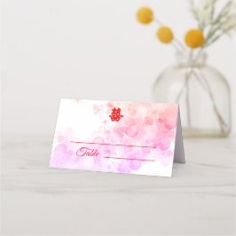 Rode Chinese waterverf kersen bloesem Plaatskaartje