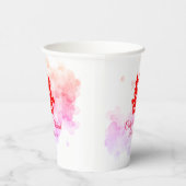 Rode Chinese waterverf voor bruiloft Papieren Bekers (Rechts)