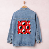 Rode Chinese Yin Yang-patroon Denim Jacket (Hangar)