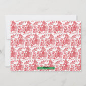 Rode Chinoiserie Kerstmis Fotokaart Feestdagenkaart (Achterkant)