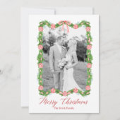 Rode Chinoiserie Ornament Garland Grandmillenial Feestdagenkaart (Voorkant)