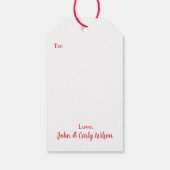 Rode Chinoiserie Topiary Custom Holiday Cadeaulabel (Achterkant)