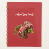 Rode chocolade aardbeien planner (Voorkant)