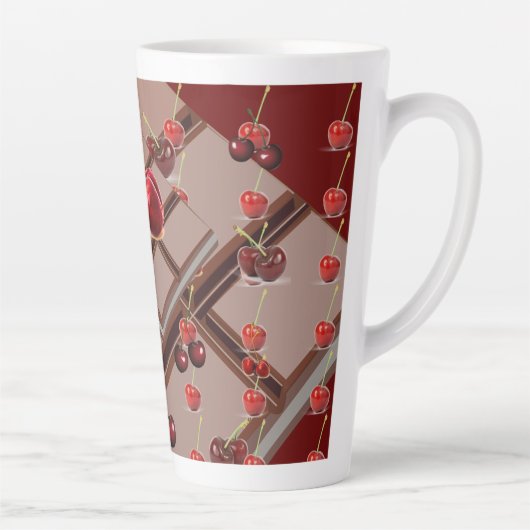 Rode chocolade kersen latte mok (Rechts)