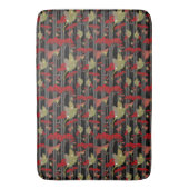 Rode Chokeberry Botanische Bessen Strepen Badmat (Voorkant Verticaal)