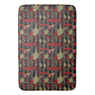 Rode Chokeberry Botanische Bessen Strepen Badmat