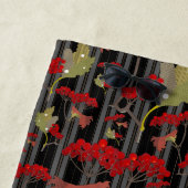 Rode Chokeberry Botanische Bessen Strepen Strandlaken (In situ)