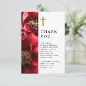 Rode Christelijke Bloemenviering van het Leven Bedankkaart (Staand voorkant)