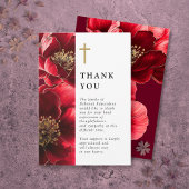 Rode Christelijke Bloemenviering van het Leven Bedankkaart