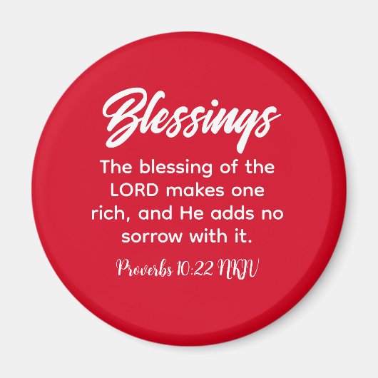 Rode Christelijke Geloofszegeningen Bijbelvers Magneet (Voorkant)