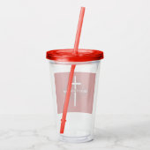 Rode Christelijke Kerstmis Acryl Drinkbeker (Achterkant)