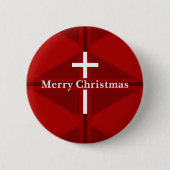 Rode Christelijke Kerstmis Ronde Button 5,7 Cm (Voorkant)