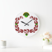 RODE CHRISTMAS, GEDEELD MET HOLLY BERRIES, EMERALD GROTE KLOK (Huis)