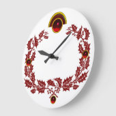 RODE CHRISTMAS MET HOLLY BERRIES EN RUBIES GROTE KLOK (Hoek)