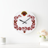 RODE CHRISTMAS MET HOLLY BERRIES EN RUBIES GROTE KLOK (Huis)