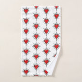 Rode Chrome Gepekte Hart Sigil Handdoekenset Bad Handdoek (Handdoek)