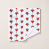 Rode Chrome Gepekte Hart Sigil Handdoekenset Bad Handdoek (Wasdoekje)