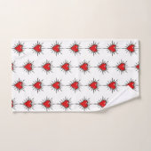 Rode Chrome Gepekte Hart Sigil Handdoekenset Bad Handdoek (Handdoek)