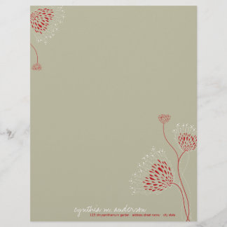 Rode Chrysanthemum Bloemen Elegante Chic Bloemstuk Custom Briefhoofd