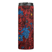 Rode chrysanthemum-bloemen en oranje kevers thermosbeker (Achterkant)