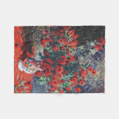 Rode Chrysanthemum, Monet Fleece Deken (Voorkant (Horizontaal))