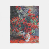Rode Chrysanthemum, Monet Fleece Deken (Voorkant)