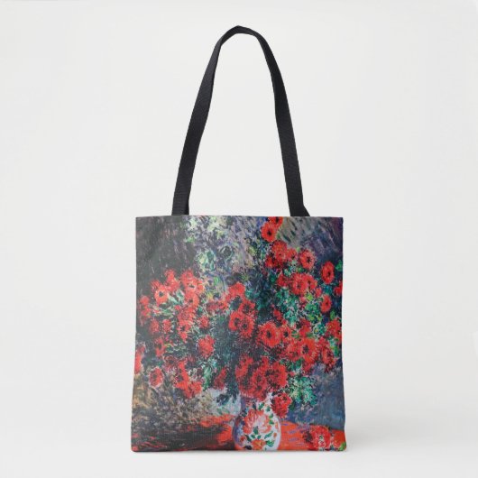 Rode chrysanthemum, Monet Tote Bag (Voorkant)