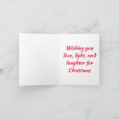 Rode Cinquecento auto gedecoreerd voor Kerstmis Kaart (Binnen)