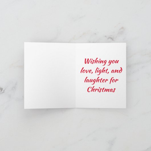 Rode Cinquecento auto gedecoreerd voor Kerstmis Kaart (Binnen)