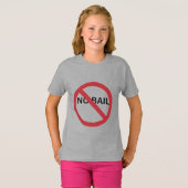 RODE CIRCLE SLASH LINE SYMBOL SIGN- NO BAIL T-SHIRT (Voorkant volledig)