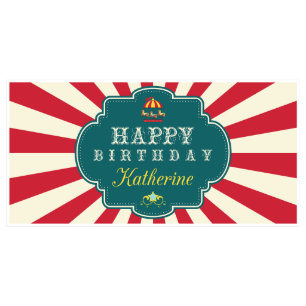 Rode Circus Birthday Banner Party Decor