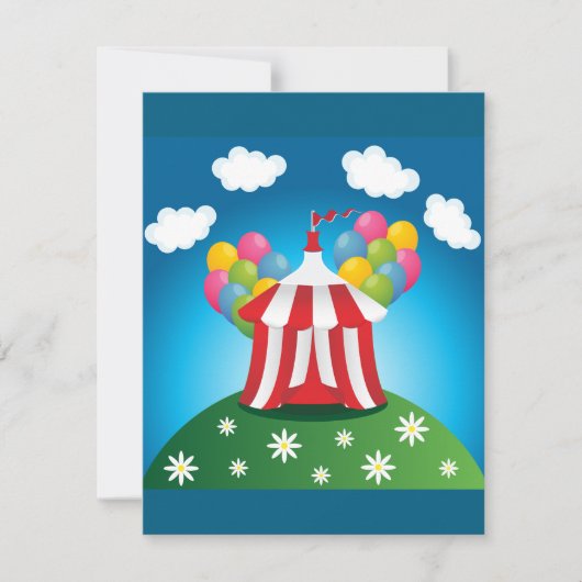 Rode Circus Tent Uitnodigingen (Voorkant)