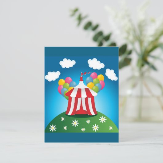 Rode Circus Tent Uitnodigingen (Staand voorkant)