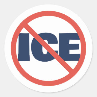 Rode Cirkel Anti-Trump ICE Politieke Mening Ronde Sticker